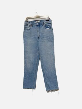 Abercrombie & Fitch The 90's Straight Ultra High Rise Jeans Raw Hem Size 30/10XL